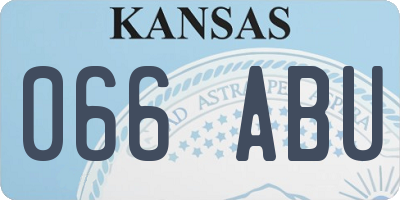 KS license plate 066ABU