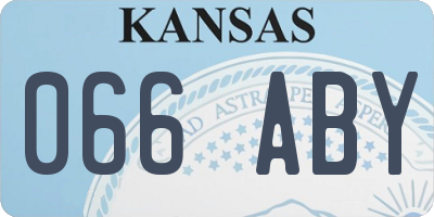 KS license plate 066ABY