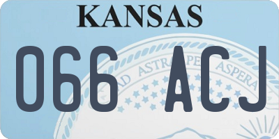 KS license plate 066ACJ