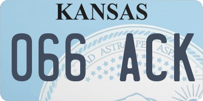 KS license plate 066ACK