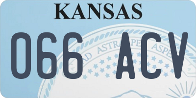 KS license plate 066ACV