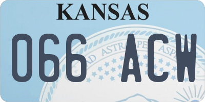 KS license plate 066ACW