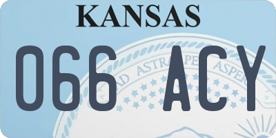 KS license plate 066ACY