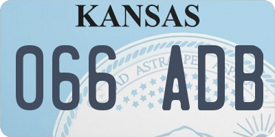 KS license plate 066ADB