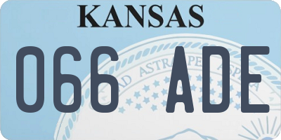 KS license plate 066ADE