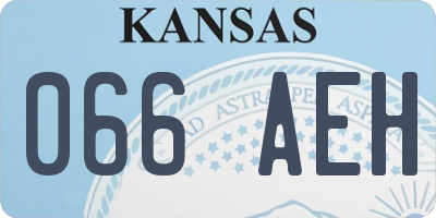KS license plate 066AEH