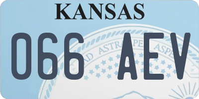 KS license plate 066AEV