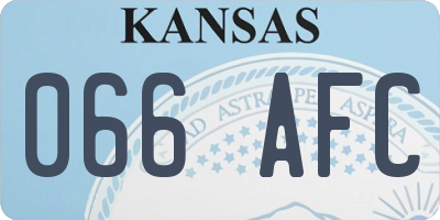 KS license plate 066AFC
