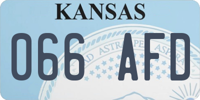 KS license plate 066AFD