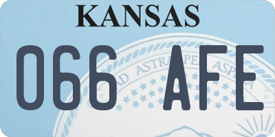 KS license plate 066AFE