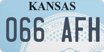 KS license plate 066AFH