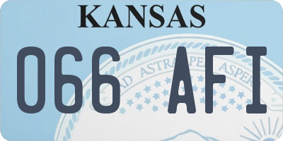 KS license plate 066AFI