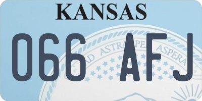 KS license plate 066AFJ