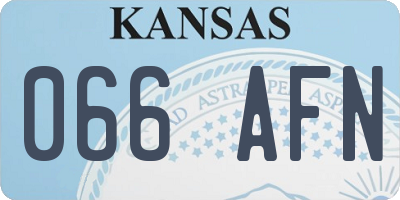 KS license plate 066AFN