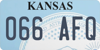 KS license plate 066AFQ