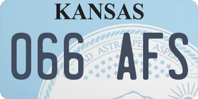 KS license plate 066AFS