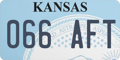 KS license plate 066AFT