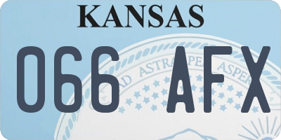 KS license plate 066AFX