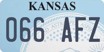 KS license plate 066AFZ