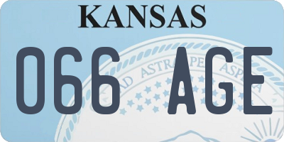 KS license plate 066AGE