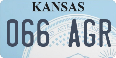 KS license plate 066AGR