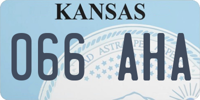 KS license plate 066AHA