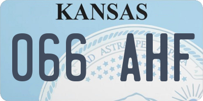 KS license plate 066AHF