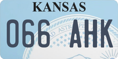KS license plate 066AHK