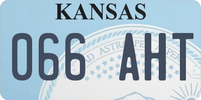 KS license plate 066AHT