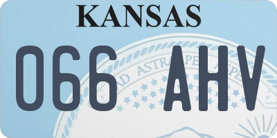 KS license plate 066AHV