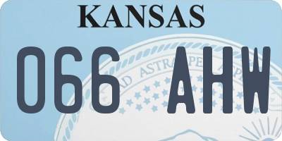 KS license plate 066AHW