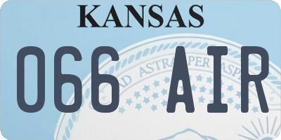 KS license plate 066AIR
