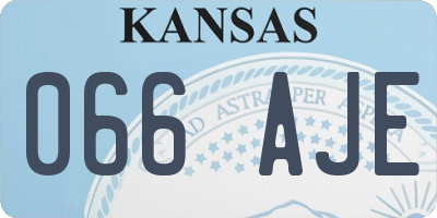 KS license plate 066AJE