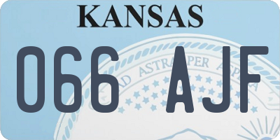 KS license plate 066AJF