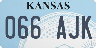 KS license plate 066AJK