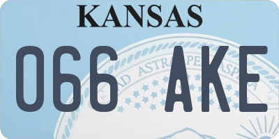 KS license plate 066AKE