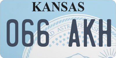 KS license plate 066AKH