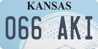 KS license plate 066AKI