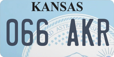 KS license plate 066AKR