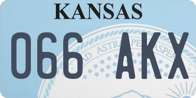 KS license plate 066AKX