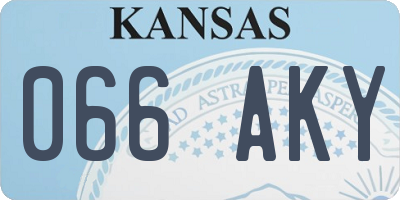 KS license plate 066AKY