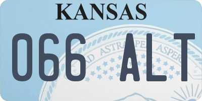 KS license plate 066ALT