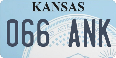 KS license plate 066ANK