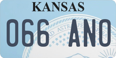 KS license plate 066ANO