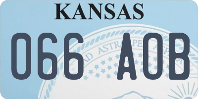 KS license plate 066AOB
