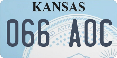 KS license plate 066AOC