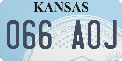 KS license plate 066AOJ