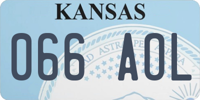 KS license plate 066AOL