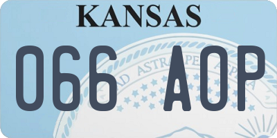 KS license plate 066AOP