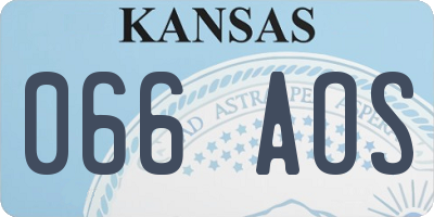 KS license plate 066AOS